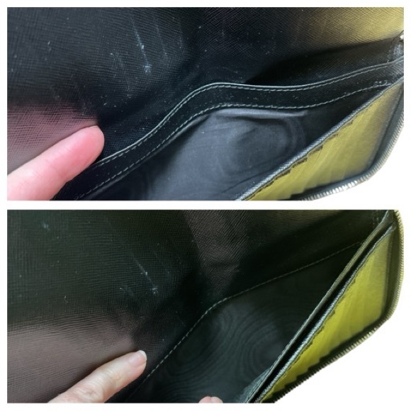 UNISEX Prada Black Saffiano Leather Travel/Organizer Zip Wallet/Chain 2M1220 EUC - Picture 7 of 16